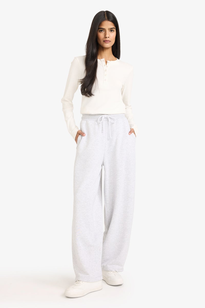 DeFacto Grey Woman Balloon Fit Wide Leg Sweatpants Casual - Image 1